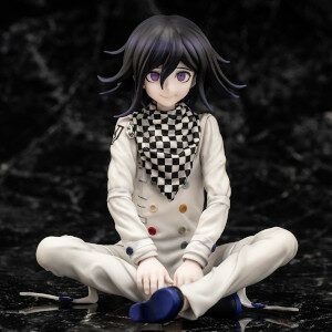 Kokichi is sitting cross-legged